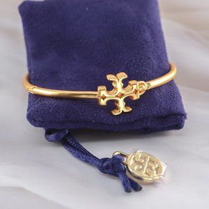 Tory Burch Eleanor Hinged Cuff Bracelet (Gold) NEW